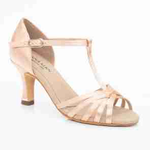 Anna Kern 470-60 Justine satijnen dansschoenen voor Dames met T bandje - 6 cm flare hak