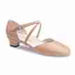 beige dames dansschoen met lage hak werner kern felice suede zolen