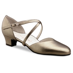 Werner Kern Felice dames dansschoenen met kruisbandje en Ergonomisch voetbed koper metallic leer