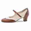 Werner Kern Emma bruine en beige leer dames dansschoenen met Wreefbandje