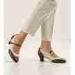 Werner Kern Emma bruine en beige leer retro damesschoenen voor dansen boogiewoogie