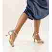 Anna Kern 740-60 Adele dames latin schoen goud metallic leer en enkelbandje