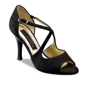 Nueva Epoca Martha Dansschoenen voor Dames zwart suede 8 cm hak