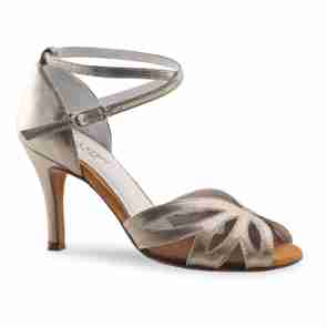 Anna Kern 840-75 Charlene Dames dansschoenen met enkelbandje en stiletto hak - koper metallic Leer