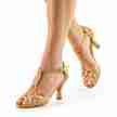 Anna Kern 640-60 Manon dames latin dansschoenen brons satijn flare hak