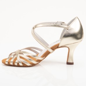 gouden sandalen voor dans vloeren anna kern 598-60 stevig hakje van 6 cm