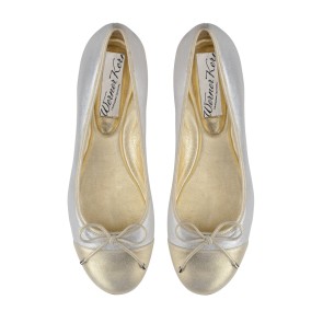 Werner Kern Gea ballerina's voor dames zilver met goud