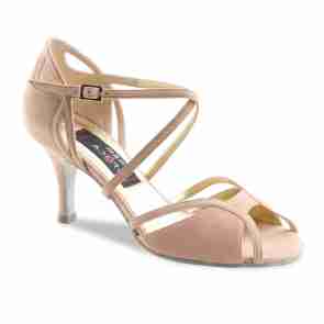 Nueva Epoca Ornella Dames Dansschoenen Glimmend Beige Suede