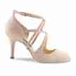 Nueva Epoca Valeria dames dansschoenen beige suede dichte teen