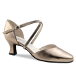 Werner Kern Patty dichte Dames Dansschoenen met Puntig neusje en Kruisbandje van koper metallic