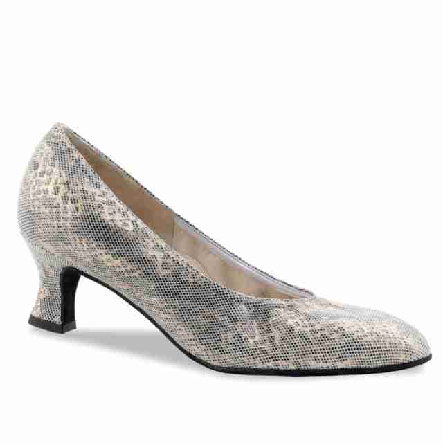 Werner Kern Laura dames dansschoenen voor Ballroom met Elastische boord met metallic effect